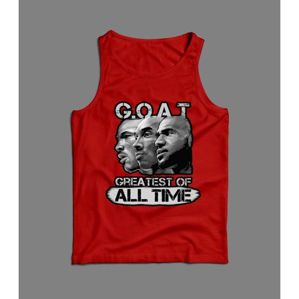 GOAT LBJ KOBE AND MJ TANK TOP *OLDSKOOL DESIGN *